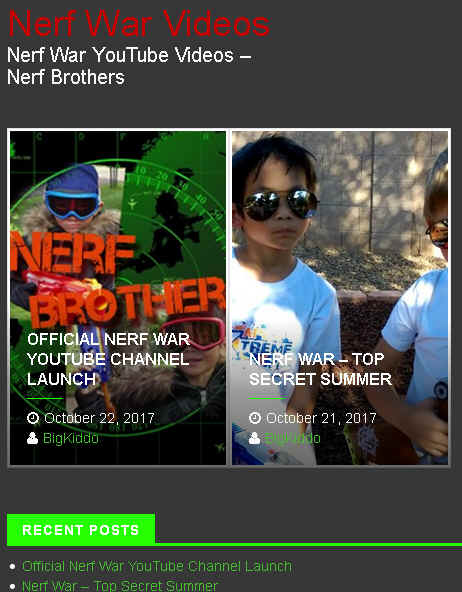 Nerf Gun Wars NerfWarVideos.com Official website launch YouTube Channel